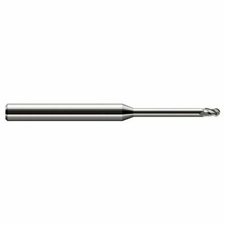 HARVEY TOOL 0.047in. 3/64 Cutter dia x 0.071in. Length of Cut x 0.48in. Reach Carbide Ball End Mill, 4 Flutes 769247
